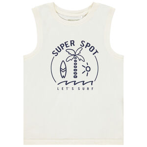 Débardeur uni avec print fantaisie pour garçon  