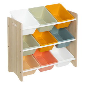 Meuble de rangement enfant "Iduna" 9 bacs multicolores - 60 x 64 cm 
