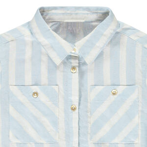 Chemise manches longues rayée à nouer fille 