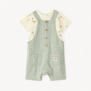 Ensemble court 2 pièces t-shirt + salopette pour bébé garçon 