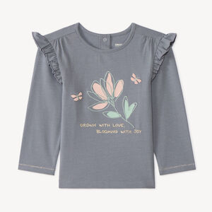 T-shirt bébé manches longues volantées et print fleuri 