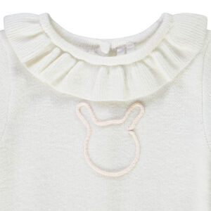 Ensemble en tricot pull avec broderie lapin + legging pour bébé fille 