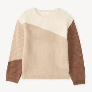 Pull fille en tricot côtelé 