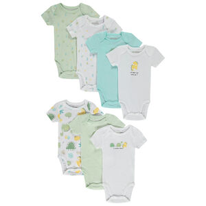 Lot de 7 bodies manches courtes fantaisie dinosaure pour bébé garçon 