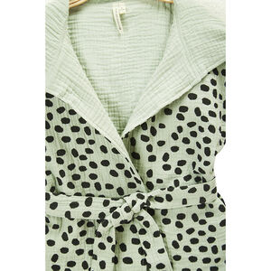 Peignoir de bain à capuche imprimé en gaze de coton 