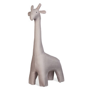 Grande peluche 131cm Girafe debout en lin beige 