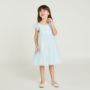 Robe en tulle pailletée uni pour fille 