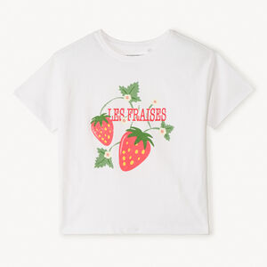 T-shirt manches courtes print fraises pour fille 