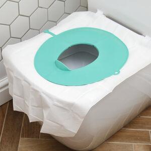 Réducteur de toilette pliable + sac de transport - Vert 