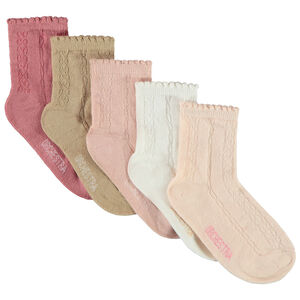 Lot de 5 paires de chaussettes normales avec torsades fantaisie pour fille  