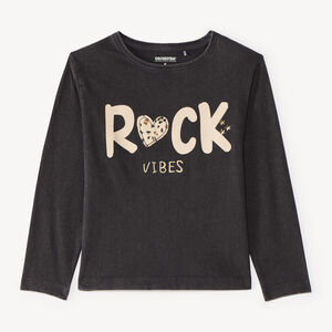 T-shirt manches longues fille print "Rock Vibes" 