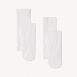 Lot de 2 paires de collants fins unis en microfibre pour fille 