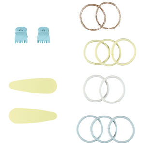 Lot de 4 barrettes + 10 élastiques pour fille  