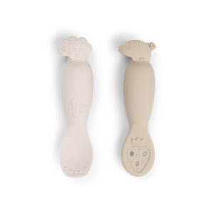 Lot de 2 cuillères 1er âge en silicone Tiny Farm sable 