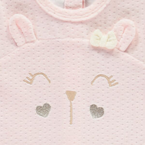 Dors-bien lapin en velours effet dévoré pour bébé fille 