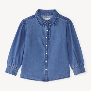Chemise fille manches longues en denim 
