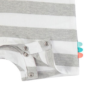 Combinaison courte à rayures et motif dinosaure 