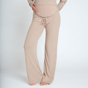 Set pyjama de grossesse uni en maille côtelée 