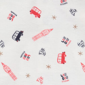 Dors-bien en velours imprimé London trip pour bébé garçon 