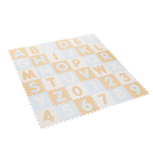 Tapis d'éveil en mousse lettres et chiffres - Beige 