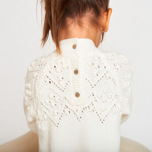 Robe manches longues en tricot uni pour bébé fille 