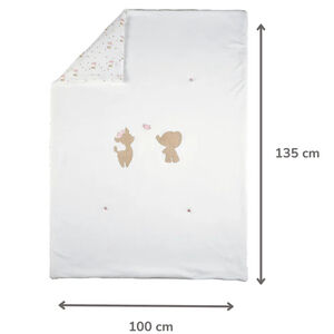 Couverture/edredon - Fanfan - Velours - Blanc - 100x135 cm 