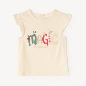 T-shirt bébé fille en jersey à mancherons volantés 