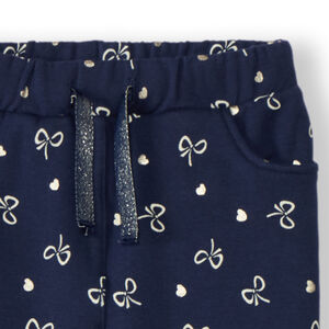 Jogging molleton imprimé nœuds/cœurs pour bébé fille 