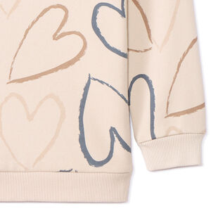 Sweat oversize imprimé à capuche pour fille 