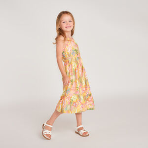 Robe longue à bretelles imprimé tropical pour fille 