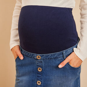 Jupe en jean de grossesse avec bandeau haut 