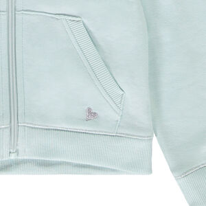 Gilet uni en molleton avec poches + capuche pour fille 