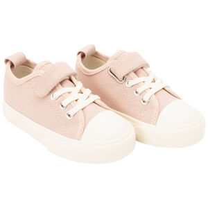 Baskets basses en toile à scratch et lacets élastiqués pour fille 