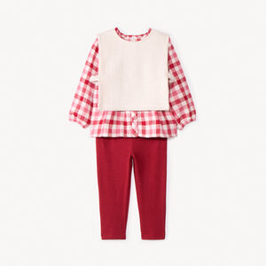 Ensemble 3 pièces avec tunique et pull + pantalon pour bébé fille   