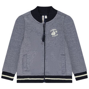 Gilet en maille piqué à col Teddy avec broderie pour bébé garçon 