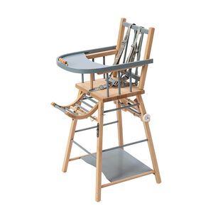 Chaise haute traditionnelle transformable Marcel bleu gris 