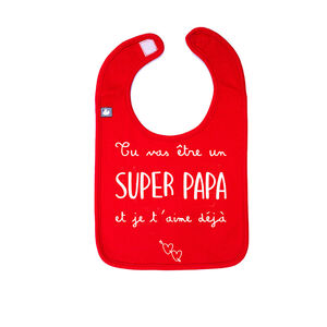 Pochette surprise + bavoir "Tu vas être un super papa" 