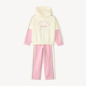 Ensemble de jogging fille bicolore avec paillettes 