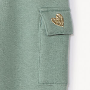 Pantalon de jogging uni avec broderie pailleté pour bébé fille  