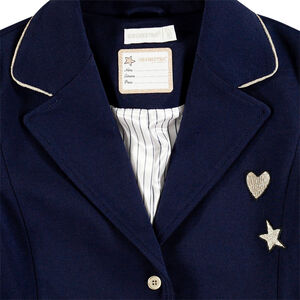 Blazer en molleton à motifs brodés et poches zippées 