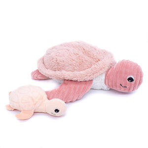 Peluche Ptipotos Tortue maman/bébé - Rose 