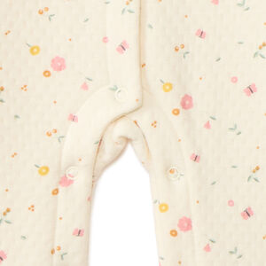 Combinaison longues matelassée imprimé fleurs pour bébé fille 