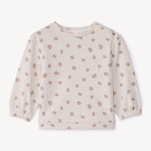 Sweat molleton imprimé pois et scintillant pour bébé fille 