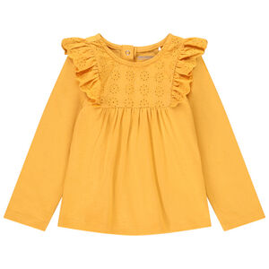 T-shirt manches longues à broderie anglaise en coton pour bébé fille 