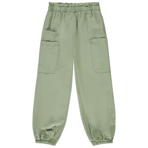Pantalon ballon esprit cargo en toile unie pour fille 