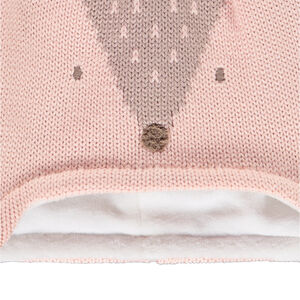 Bonnet péruvien en tricot biche doublé sherpa fille 