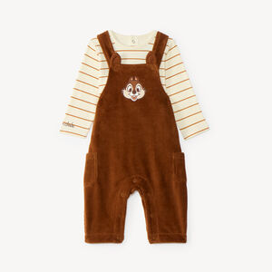 Ensemble 2 pièces bébé garçon t-shirt et salopette brodée Tic et Tac Disney 