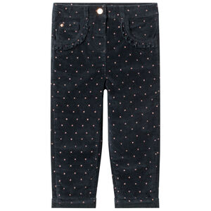 Pantalon en velours doublé polaire à imprimé graphique 