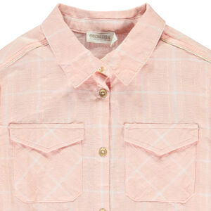 Chemise manches longues bouffantes à carreaux pour fille 