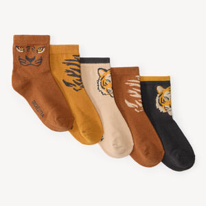 Chaussettes garçon à motifs tigres et rayures lot de 5 